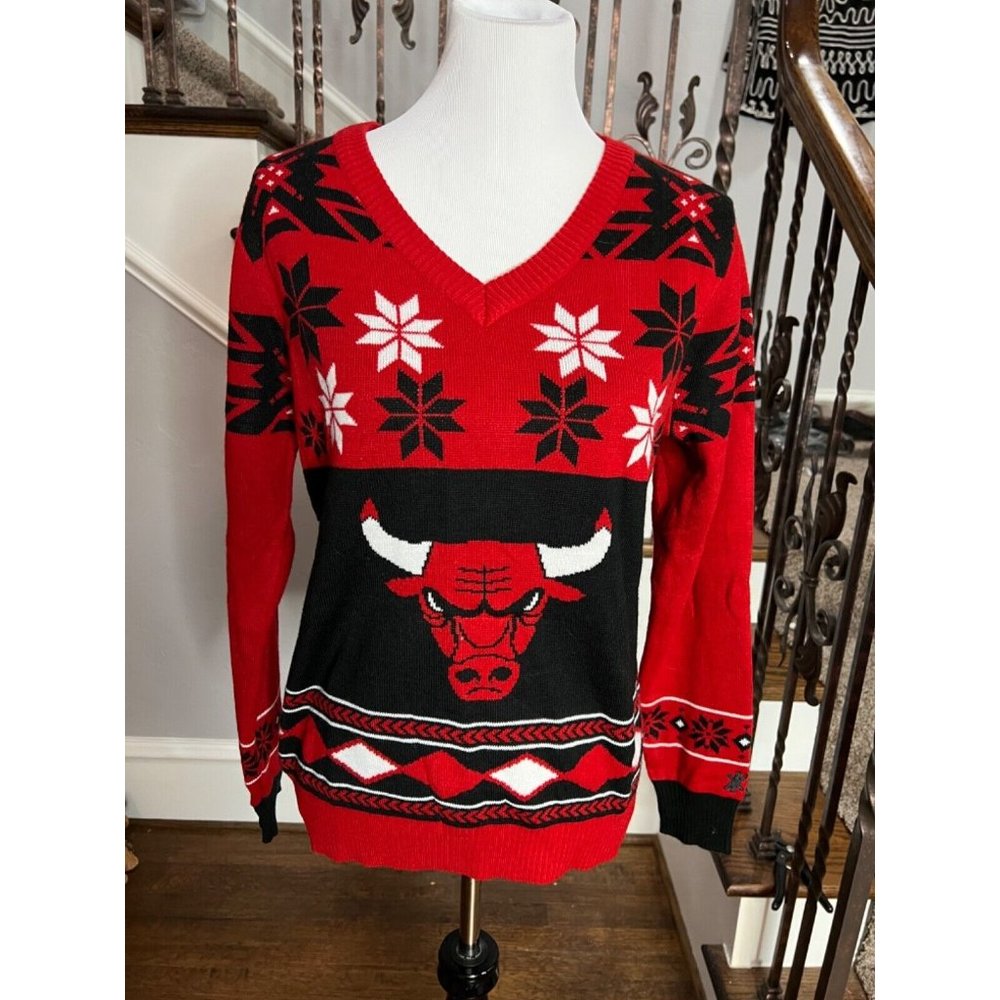 Chicago Bulls Sweat xl Red Acrylic Holiday Basketball